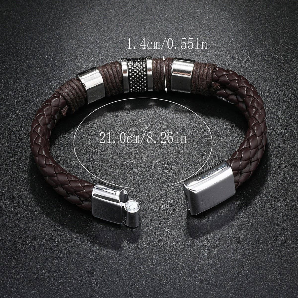 MEN'S PERSONALIZED SIMPLE LEATHER BRACELET