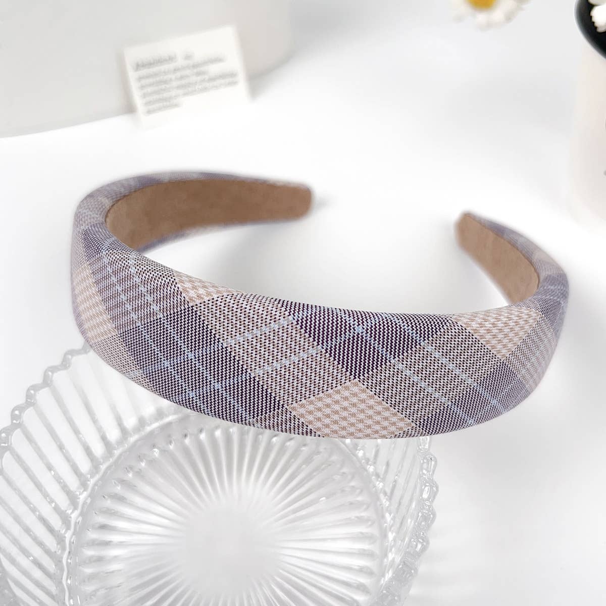 fresh checkered versatile and simple hair band