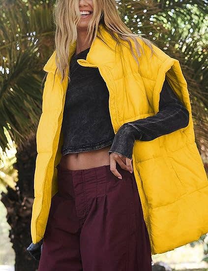 Solid color zipper collar temperament vest