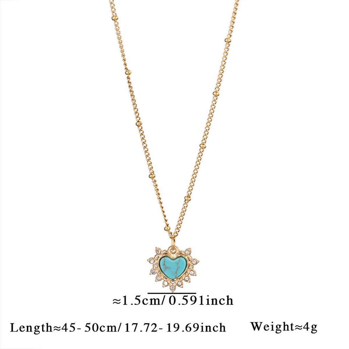 Minimalist Heart Necklace with Blue Tiger's Eye