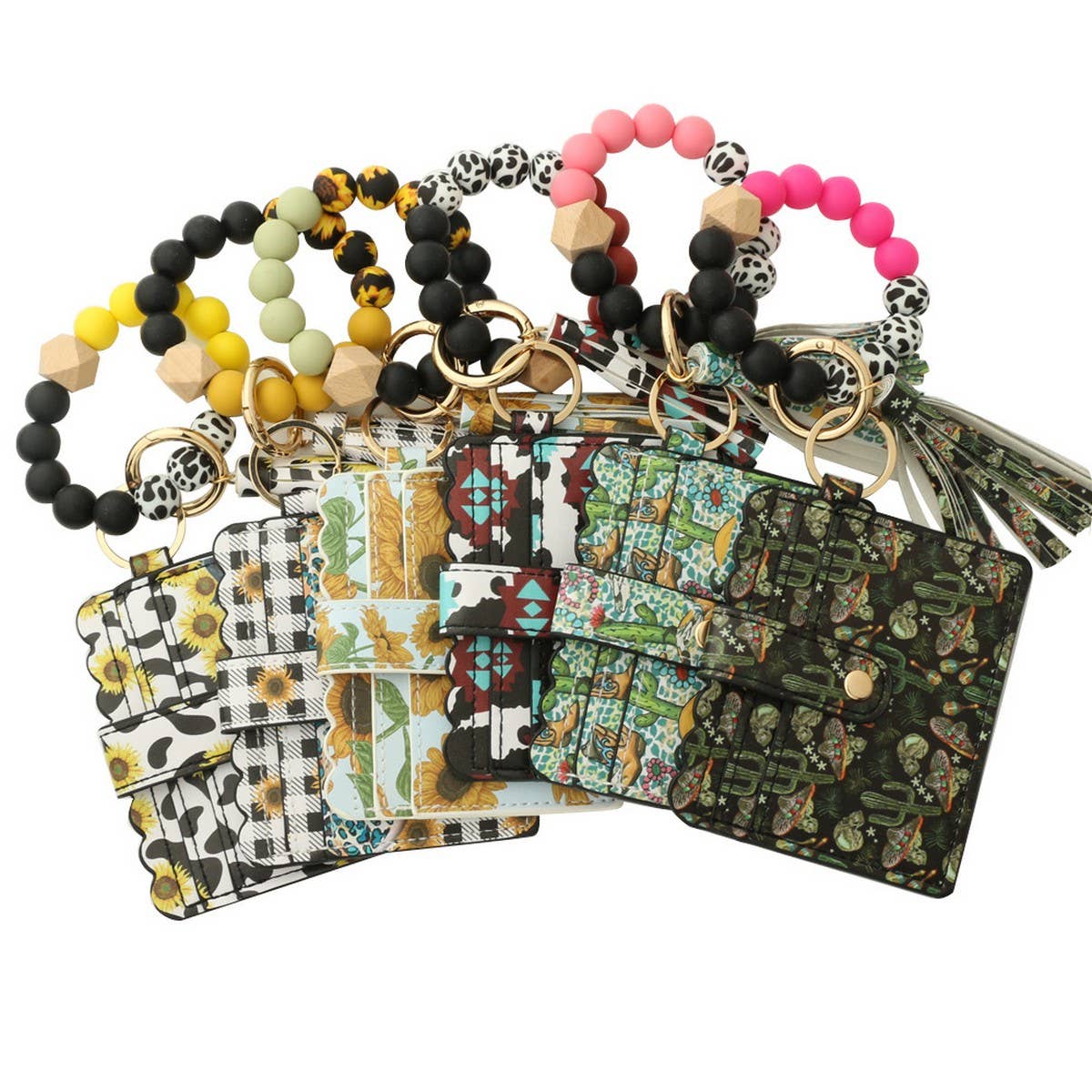 Western Style Cow Head Wallet with Silicone Beads_CWAB4993