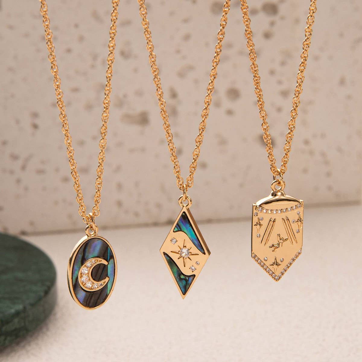 Star & Moon Pendant ??Long Statement Necklace_CWMM6970