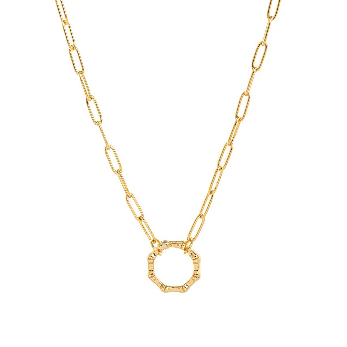 LOOSE RING HEART ROUND PENDANT NECKLACE