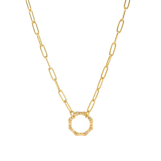 LOOSE RING HEART ROUND PENDANT NECKLACE