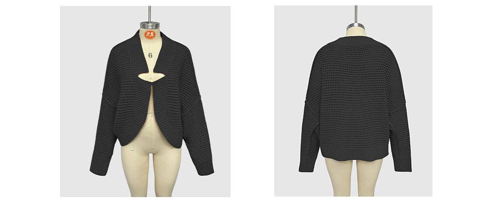 STYLISH V-NECK BAT-SLEEVED CARDIGAN SWEATER