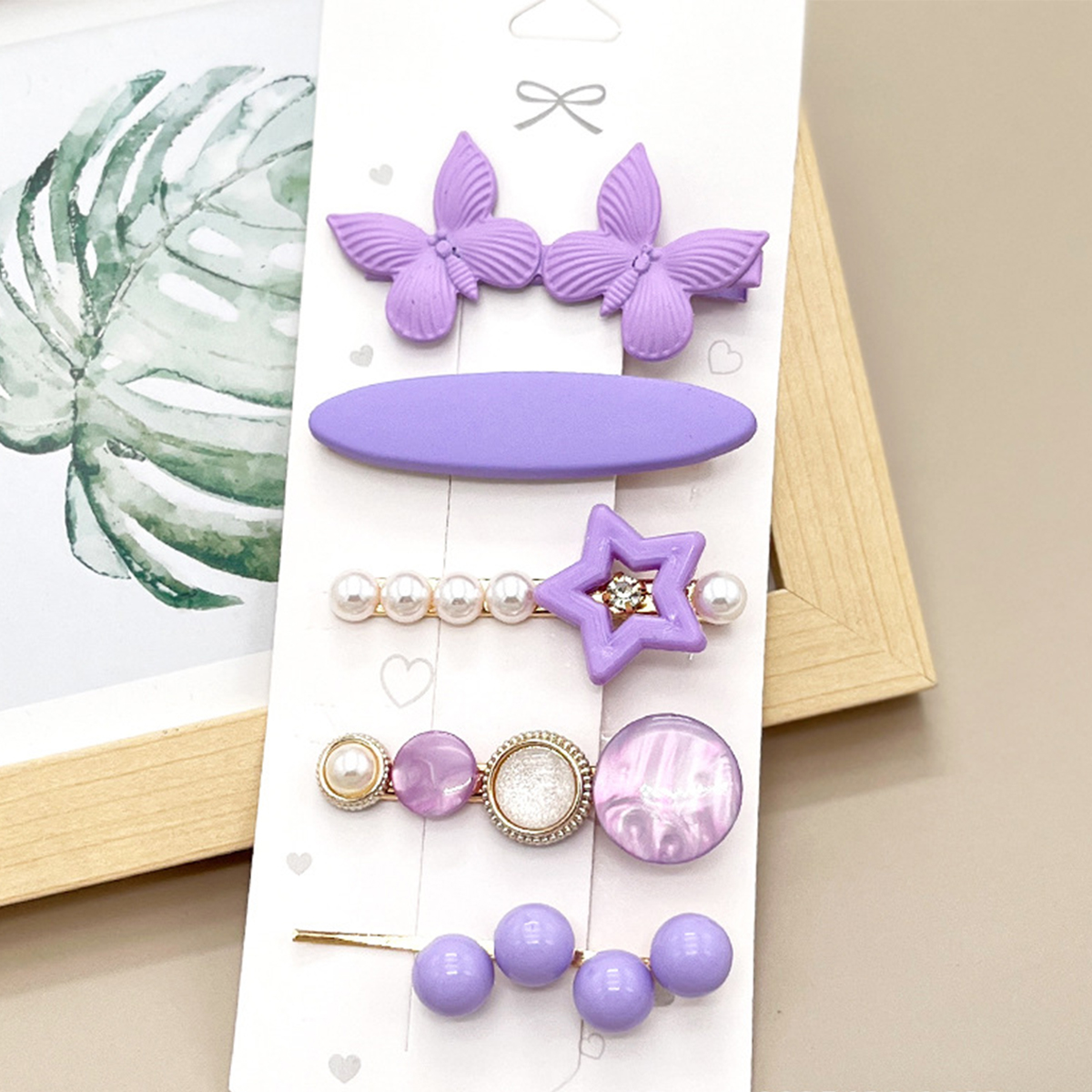 Rhinestone Pearl Hair Clip Set - Elegant Side Pin _CWAHA0159