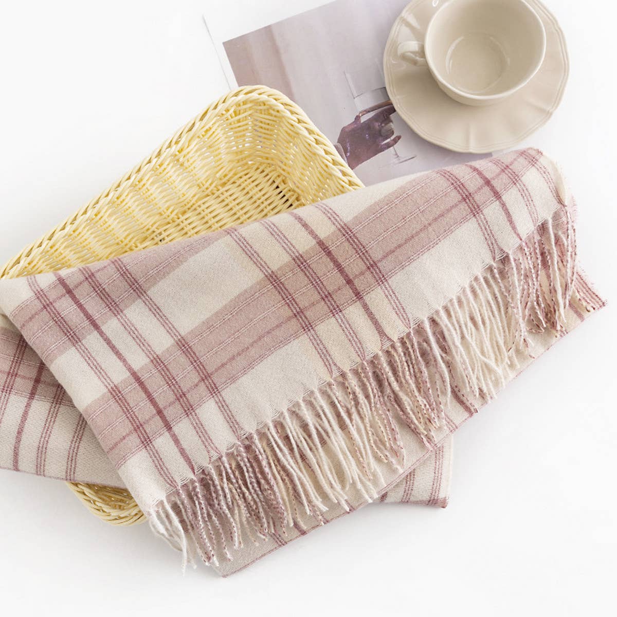 ELEGANT FASHION PLAID ELEGANT WARM SHAWL SCARF