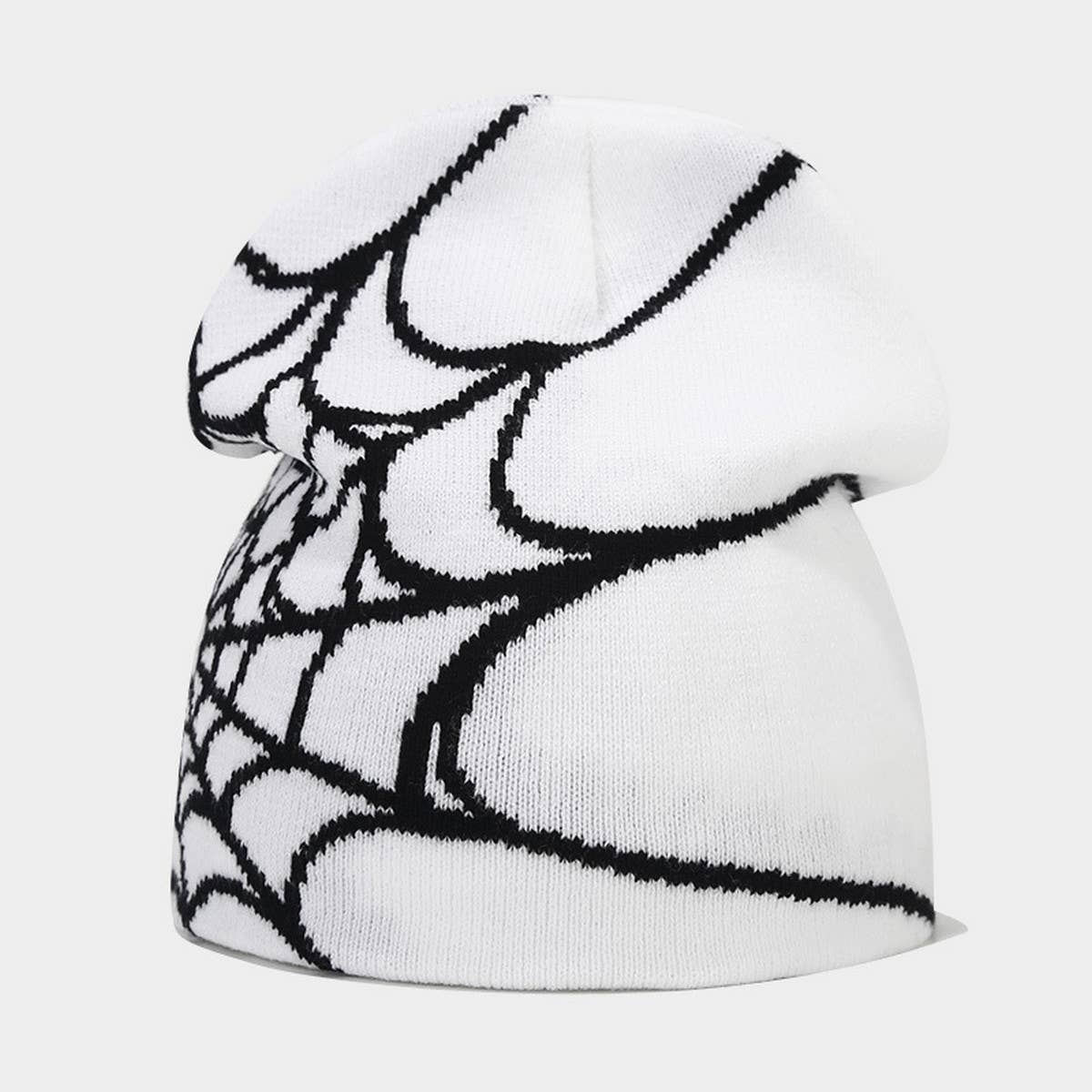 OUTDOOR SPIDER WEB JACQUARD KNITTED HAT_CWAH1599