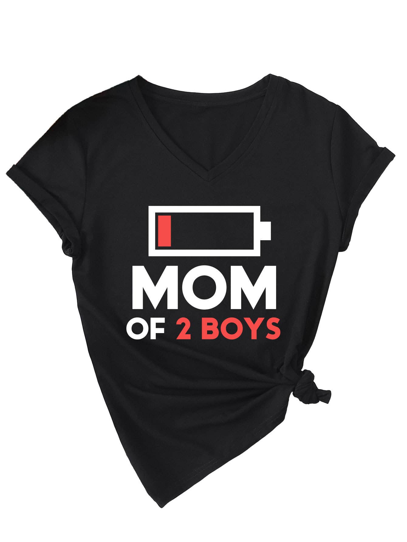 SOLID V-NECK MOTHER'S DAY BLOUSE