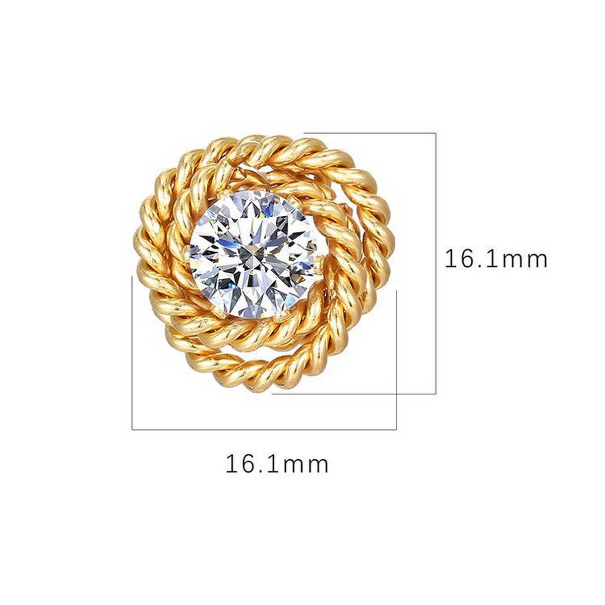 18K GOLD PLATED  ROSE STUD EARRINGS_CWAJE0566