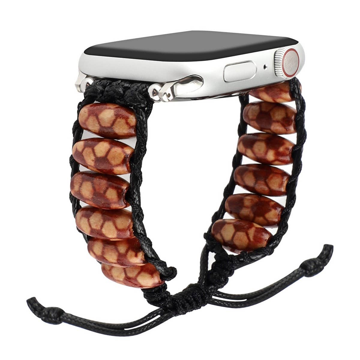IWATCH9 WOODEN BEADS WAX ROPE STRAP Apple Watch9-1