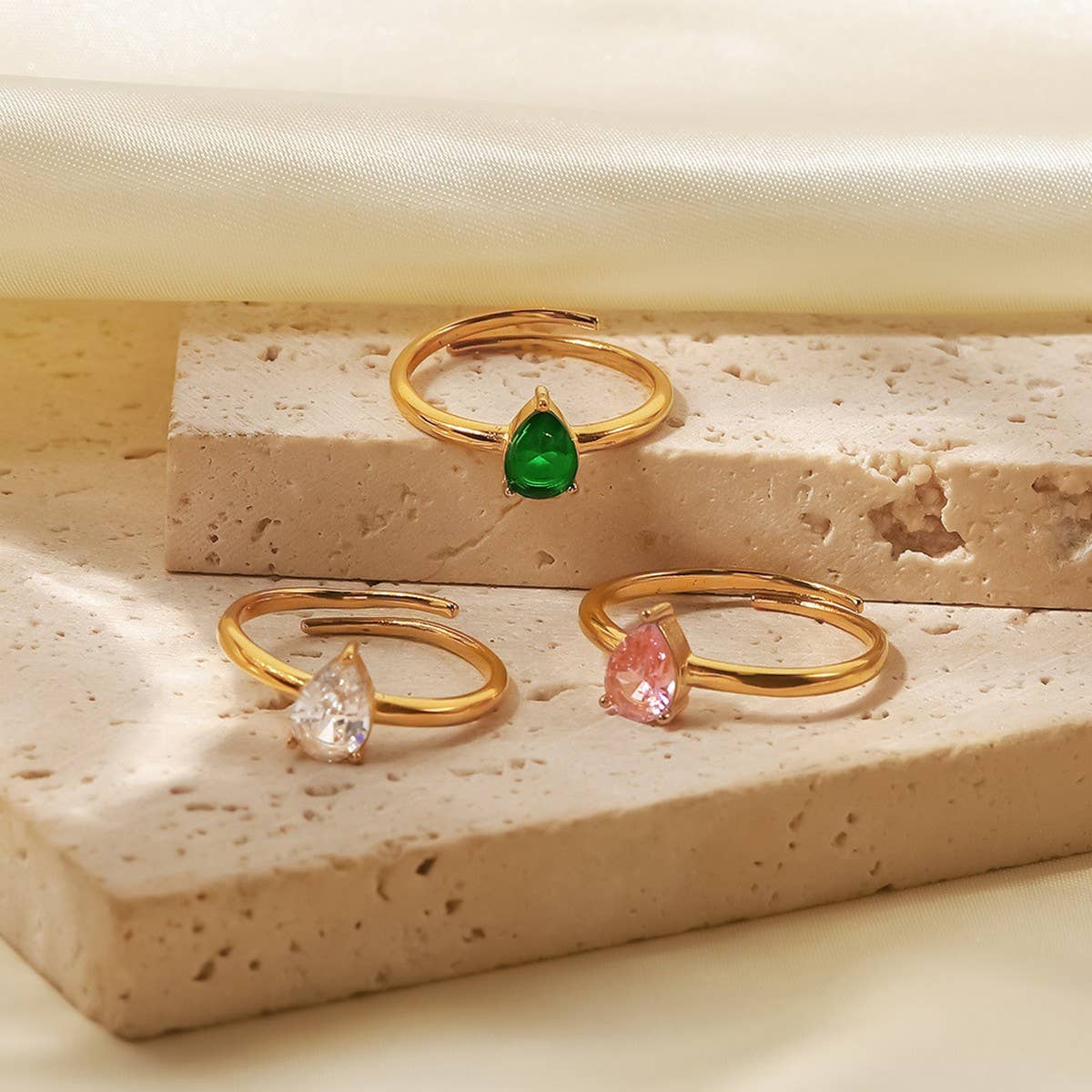 FRENCH FASHIONABLE DROP SHAPE ADJUSTABLE RING