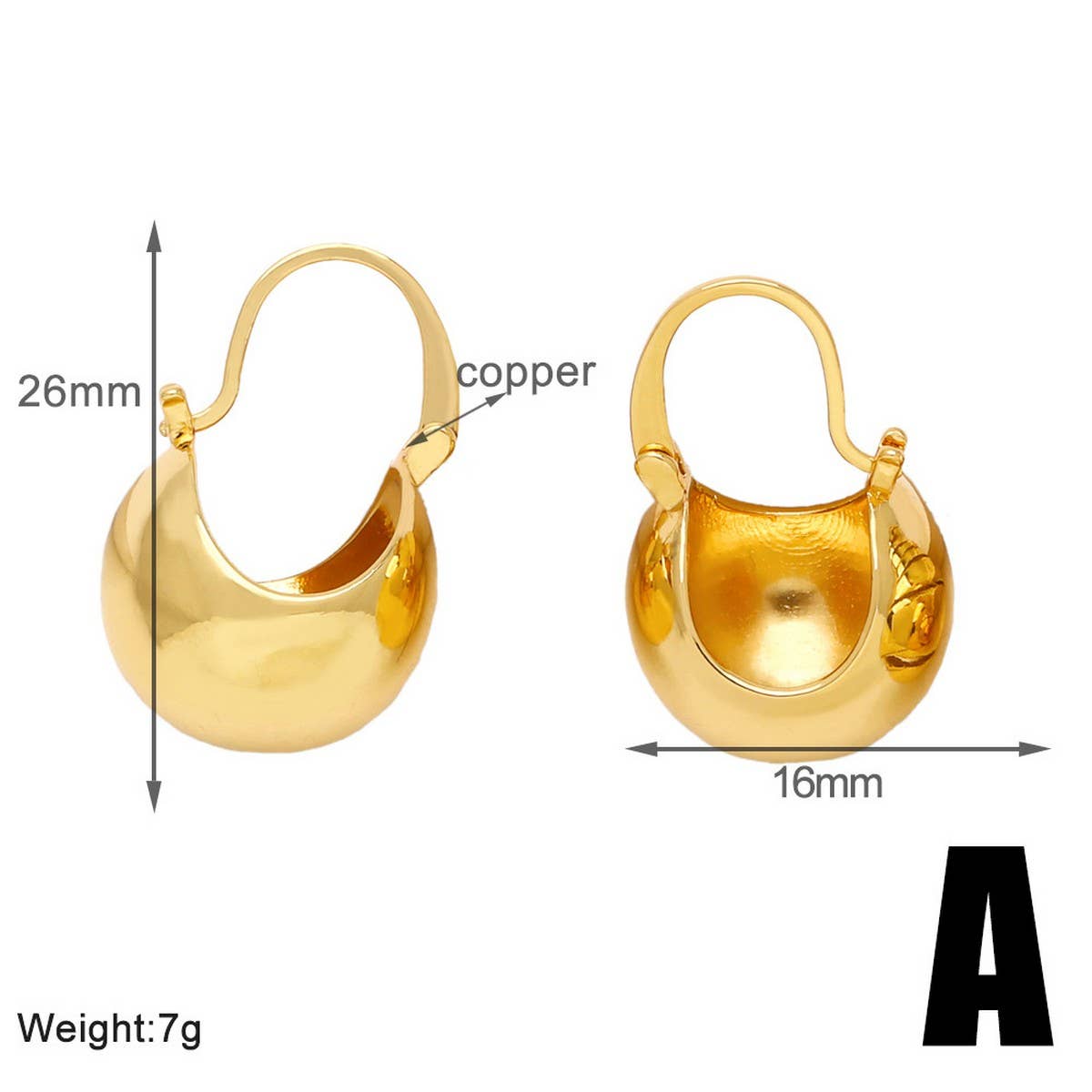 FASHIONABLE GOLD PLATED HOLLOW ROUND EARRINGS