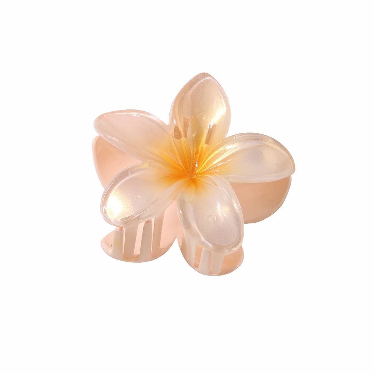 CWAHA07429_PEARL GRADIENT PLUMERIA HAIR CLAW CLIP LARGE