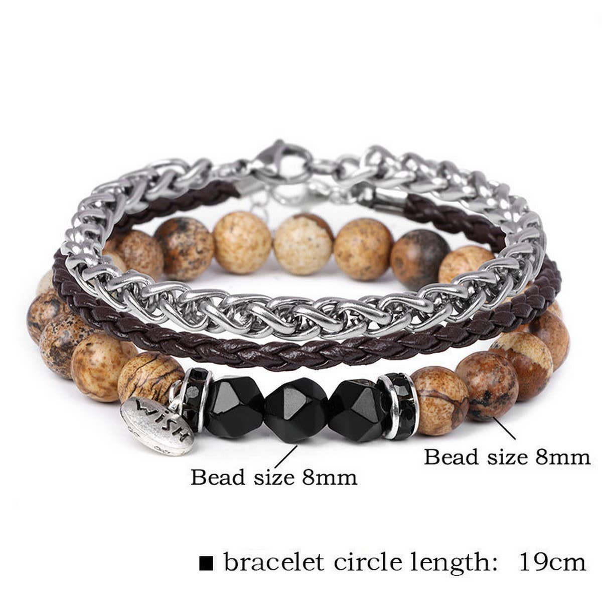 CWAJE4224_NATURAL STONE BEADS ALLOY THREE-PIECE BRACELET