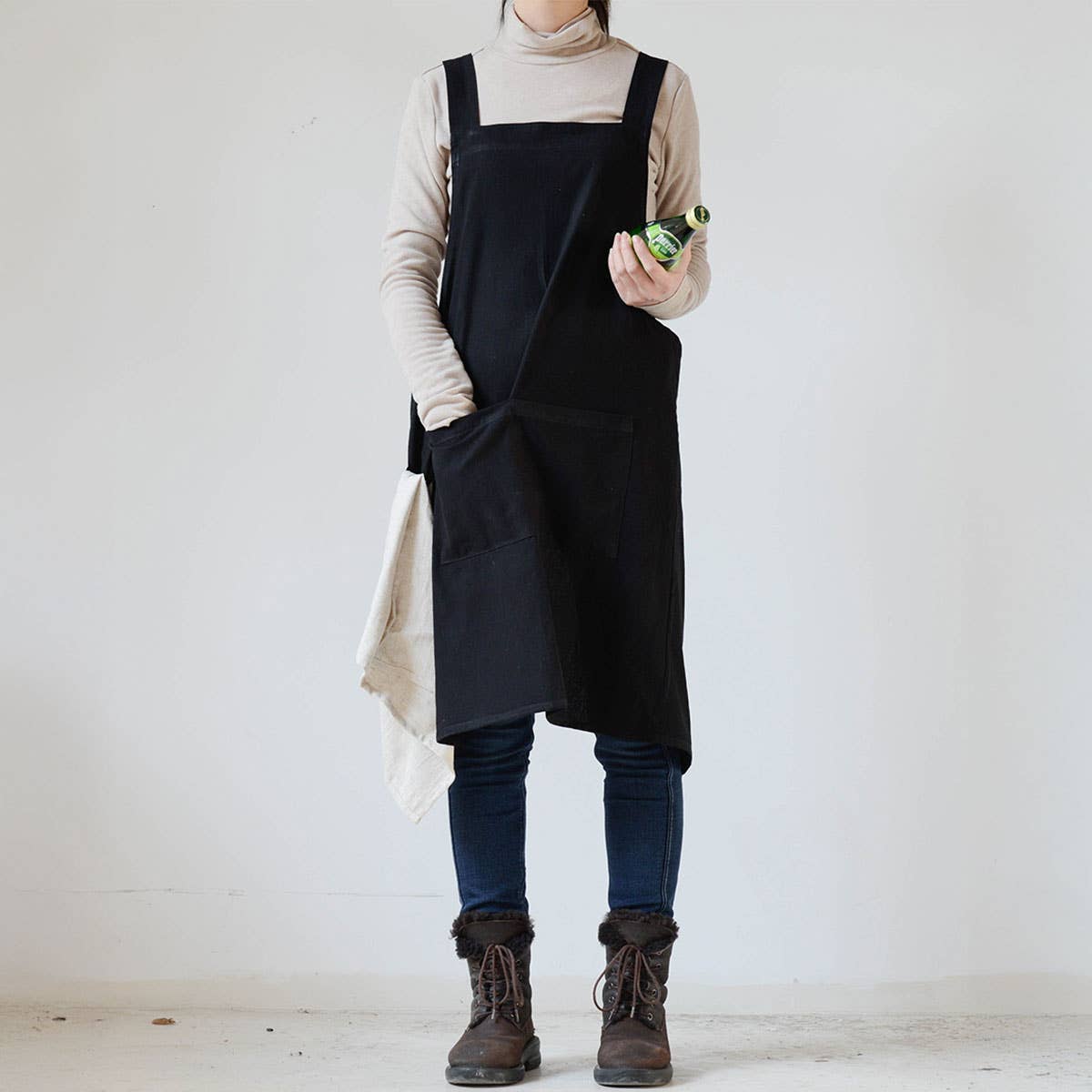 Simple gardening cotton linen with pockets vintage_CWMM3301