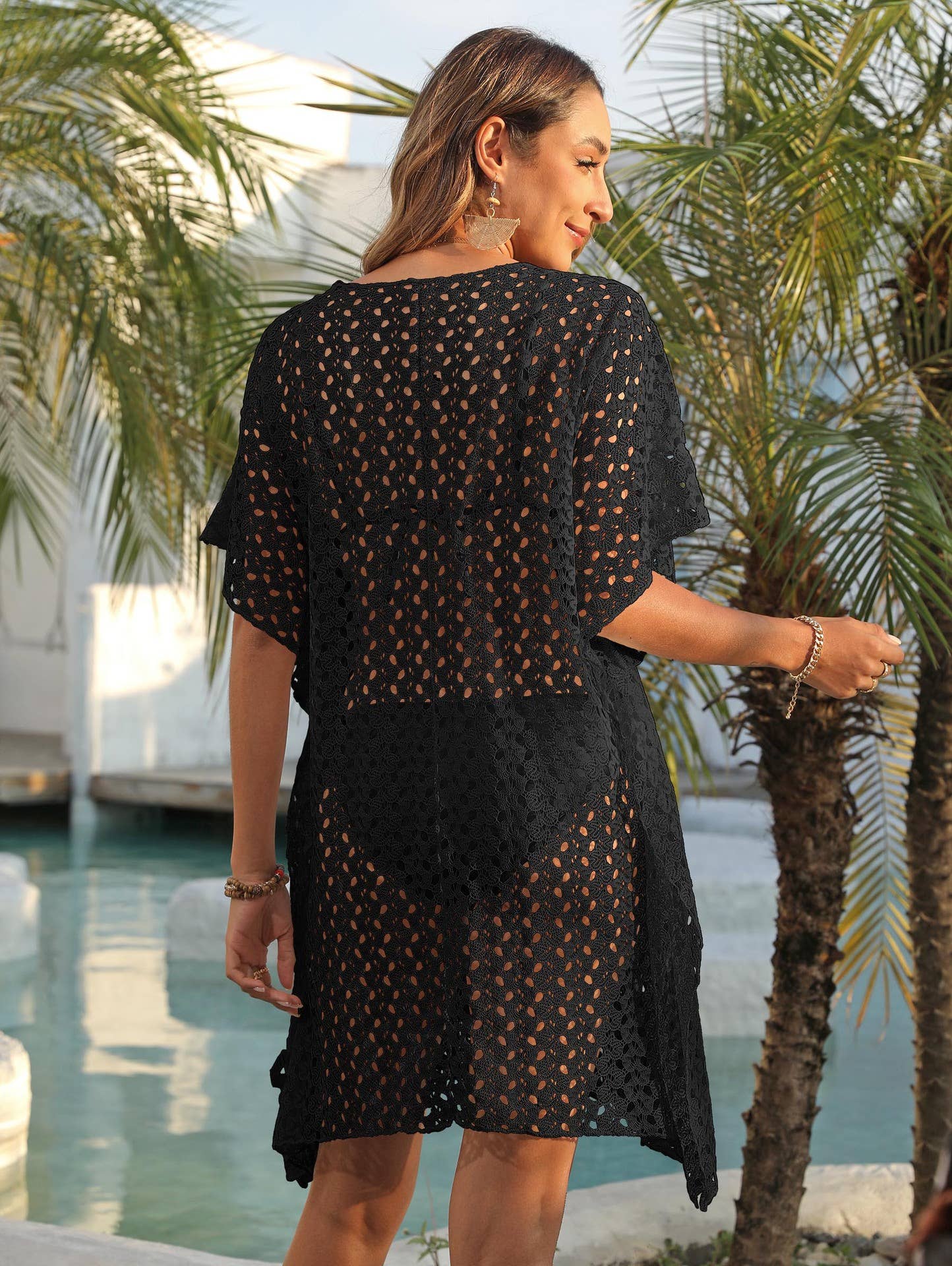 Irregular beach bikini smock strap dress