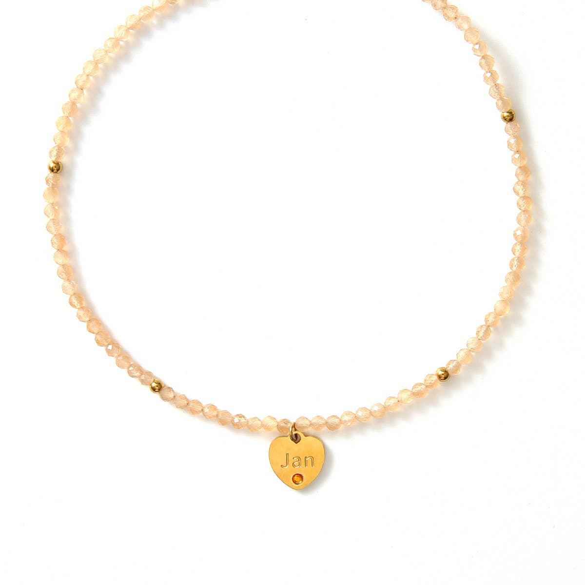 12-Month Cut Stone Necklace with Heart Pendant_CWMM8851