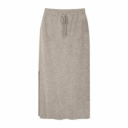 MID-LENGTH A-LINE WRAP HIP WOOLEN KNITTED SKIRT