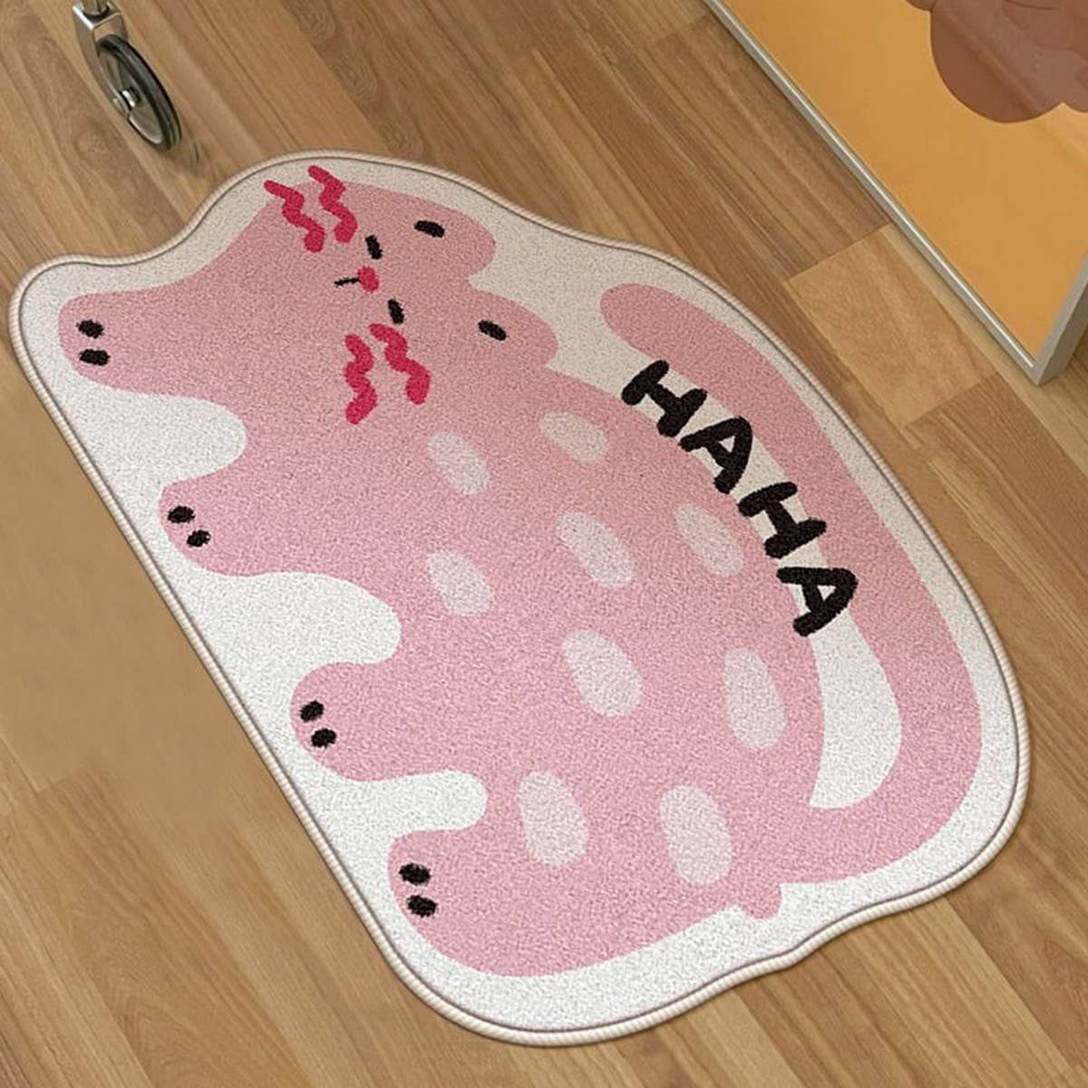 Cute Pink Animal Rug, Non-Slip Kids Room Mat