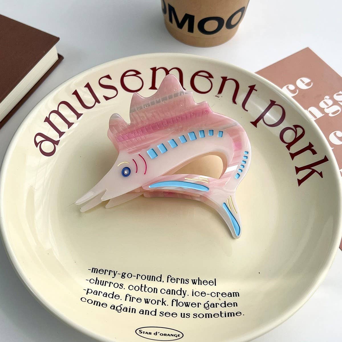 Ocean Sailfish Acetate Claw Clip ??Unique Design_CWAHA5833