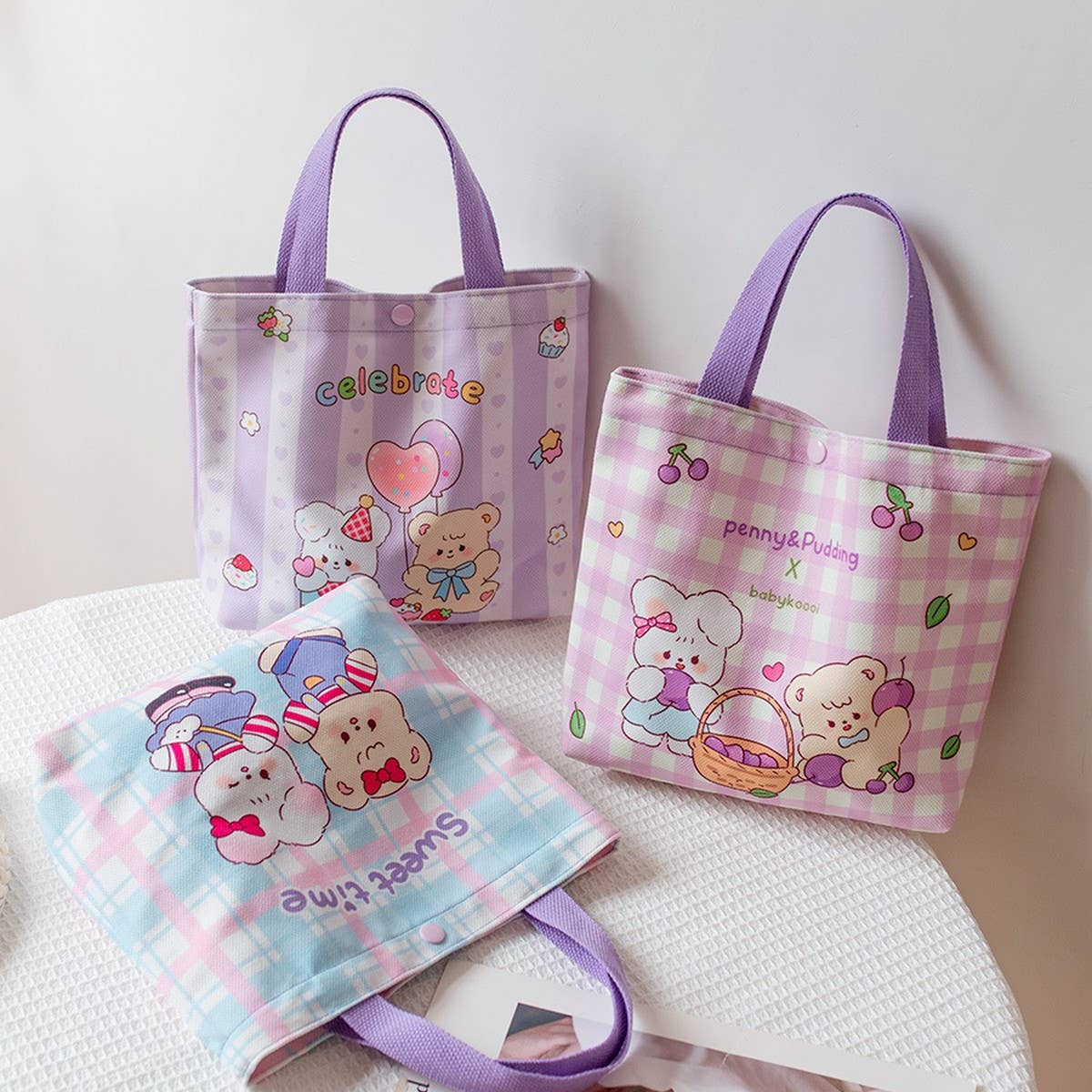 Cute Printed Lunch Tote Bag for Students & Office_CWAB5664