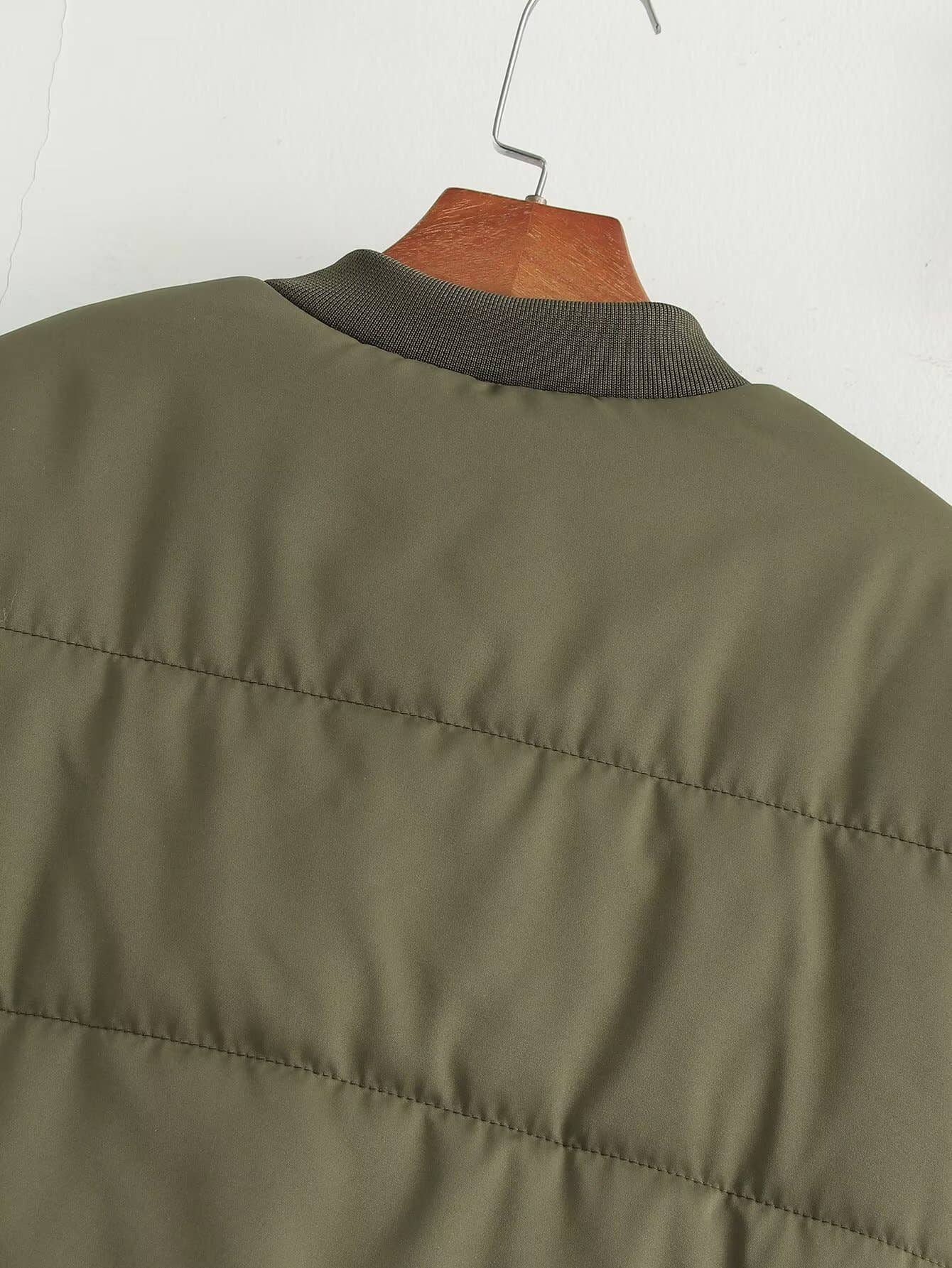 SOLID COLOR ZIP-UP AIR FORCE JACKET WITH POCKETS