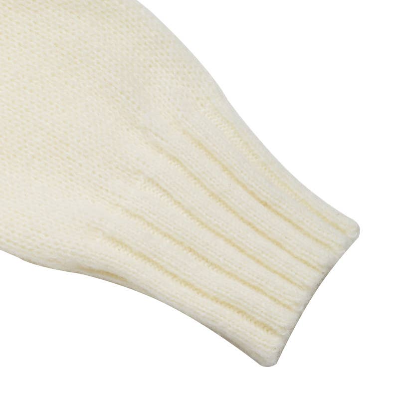 Solid-color simple hollowed-out knitted sweater