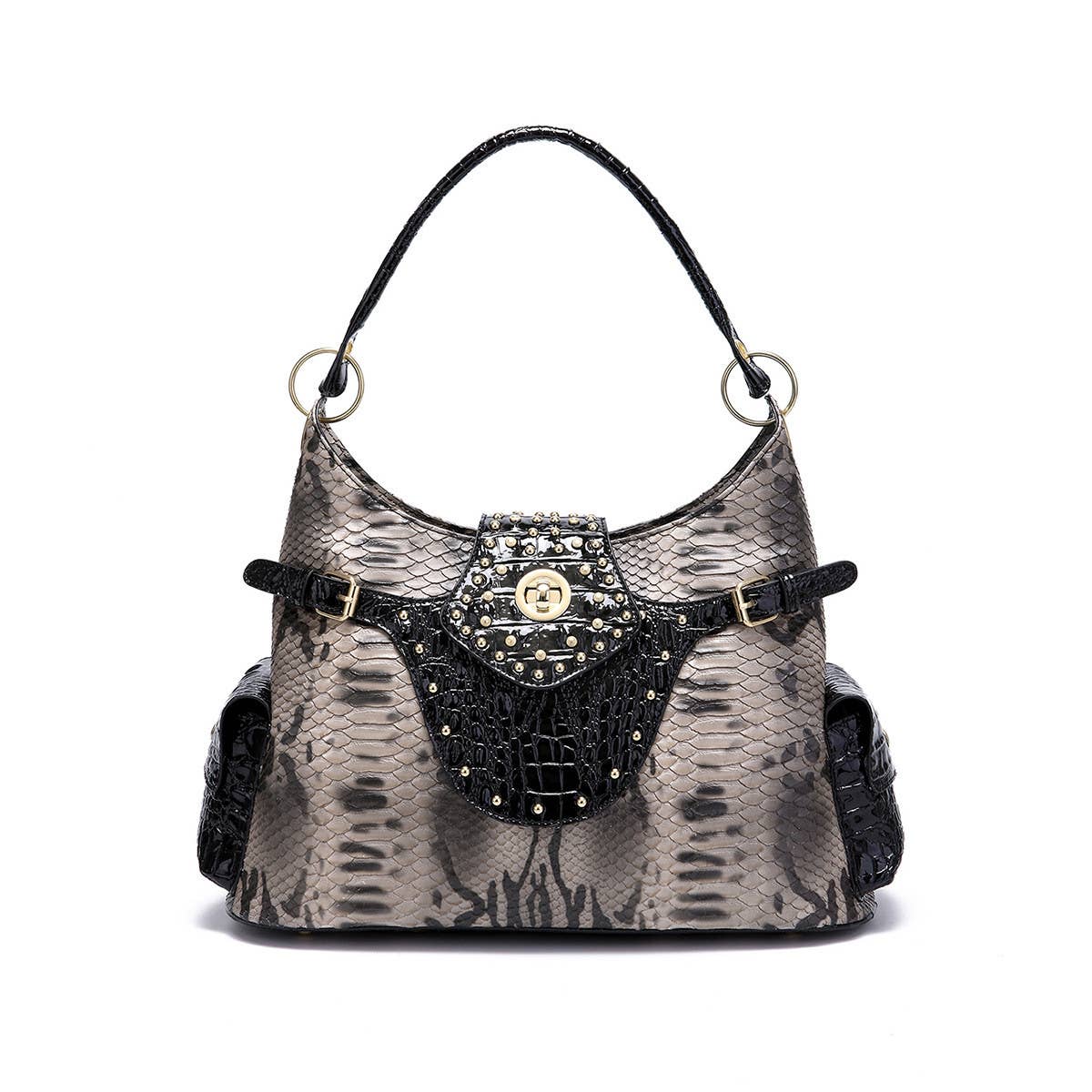 VINTAGE NEW TOTE SNAKE PRINT SHOULDER HANDBAG_CWAB2581