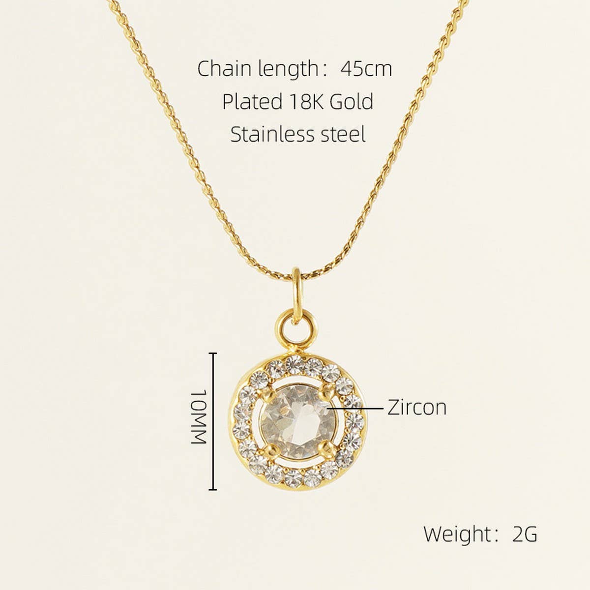 STAINLESS STEEL ZIRCON HEART PENDANT NECKLACE_CWAJE0682