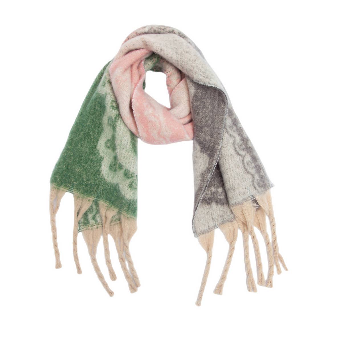 Paisley Jacquard Scarf ??Thick Fringe Winter Shawl_CWASC0857