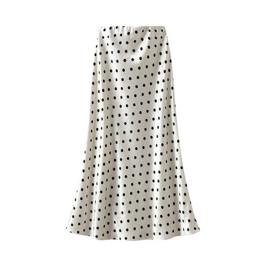 Polka Dot High-Waist Slim A-Line Midi Skirt_CWBMS0394