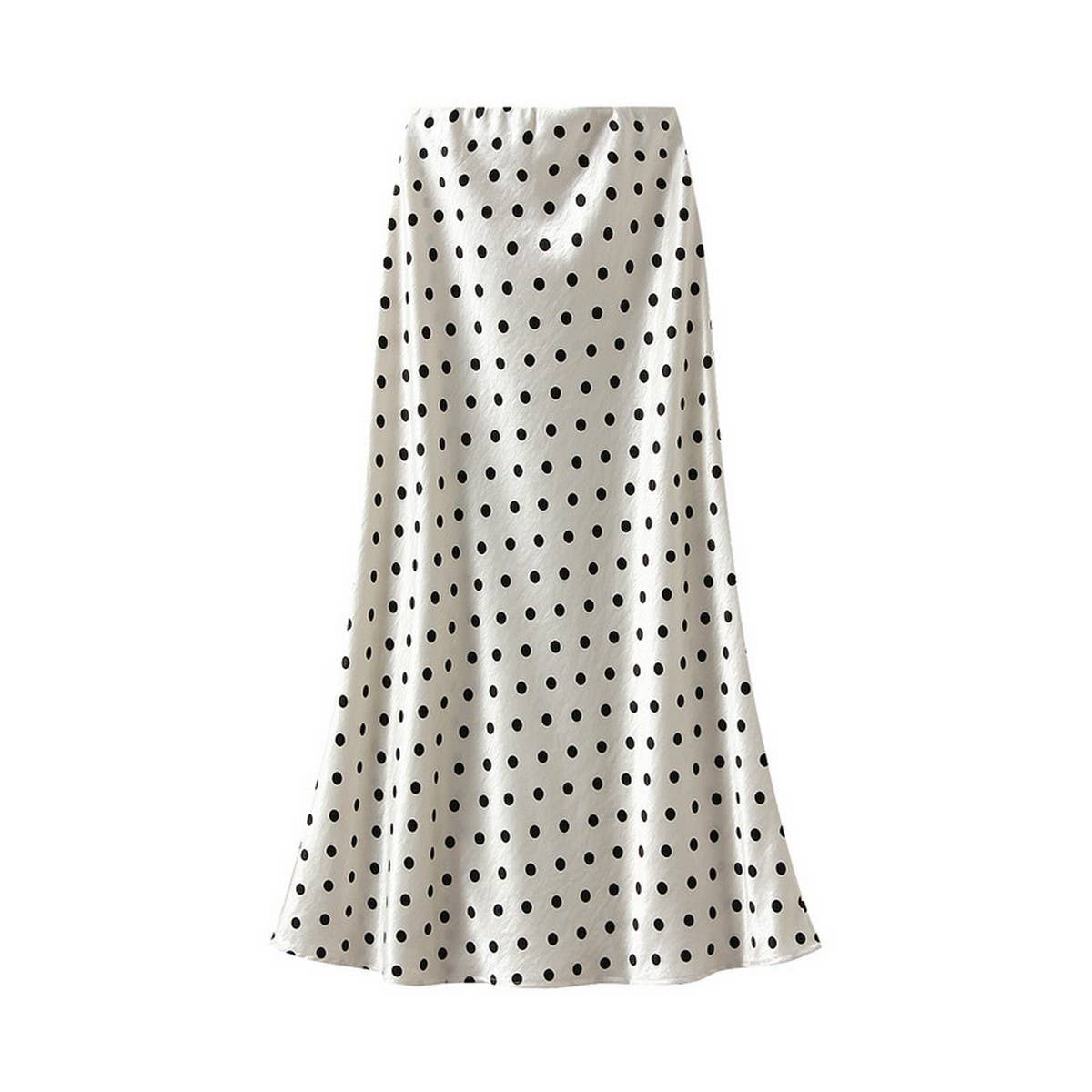 Polka Dot High-Waist Slim A-Line Midi Skirt_CWBMS0394
