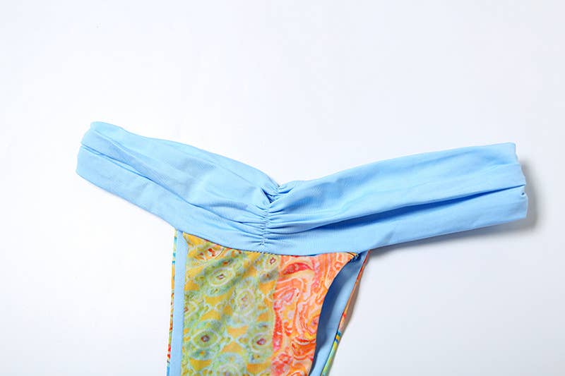 Three-piece set of printed top skirt underpants