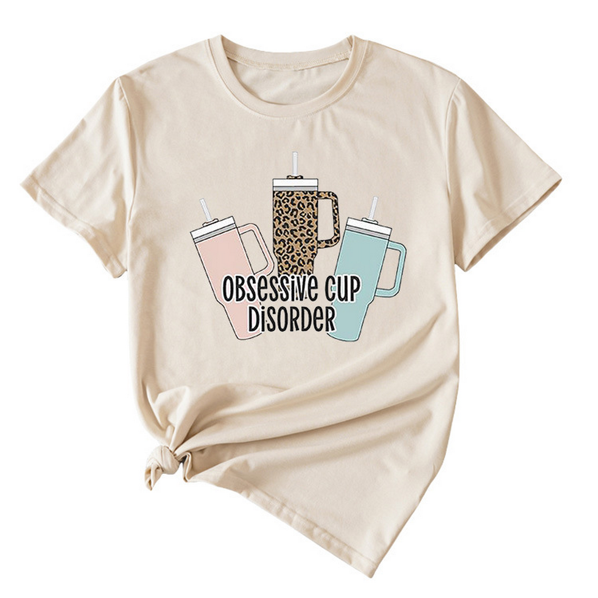 Casual Crew Neck Tee ??Coffee Lover Design_CWTTS1494
