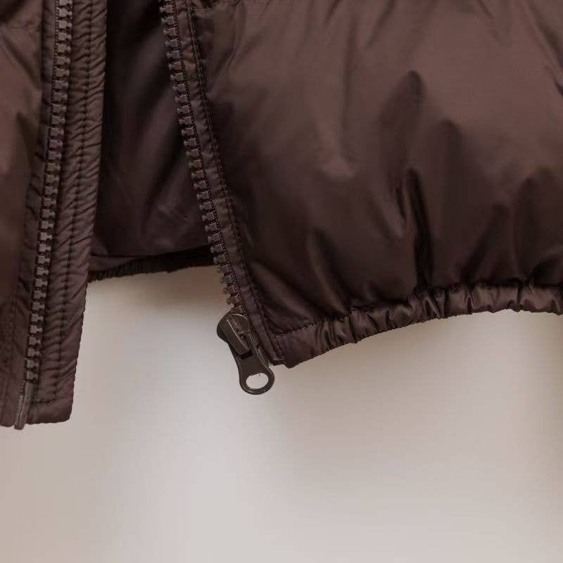 Fashionable thickened warm zipper cotton jacket