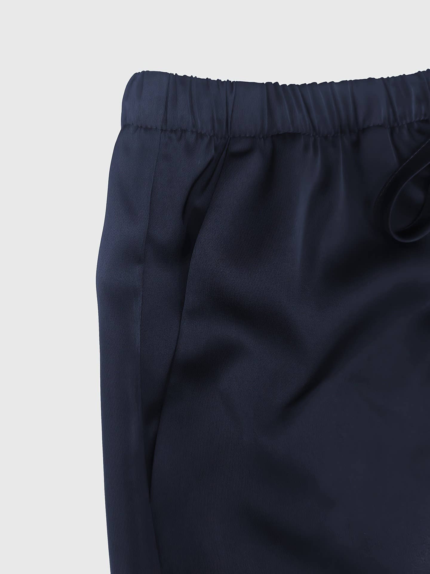 Two-piece loose top drawstring wide-leg pants