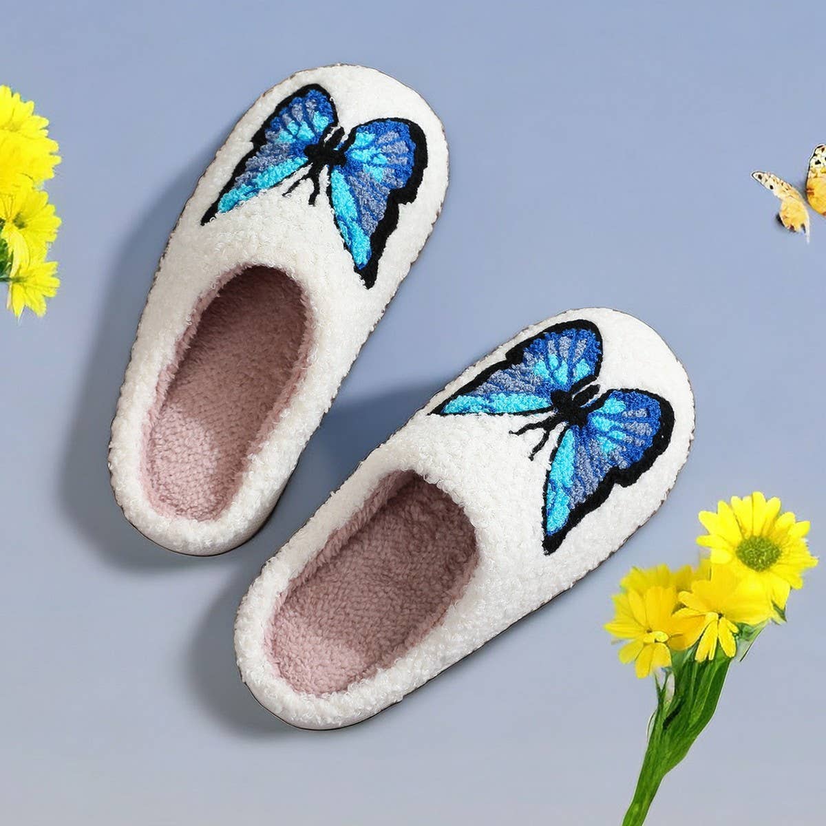 HOME COLORFUL BUTTERFLY COTTON SLIPPERS