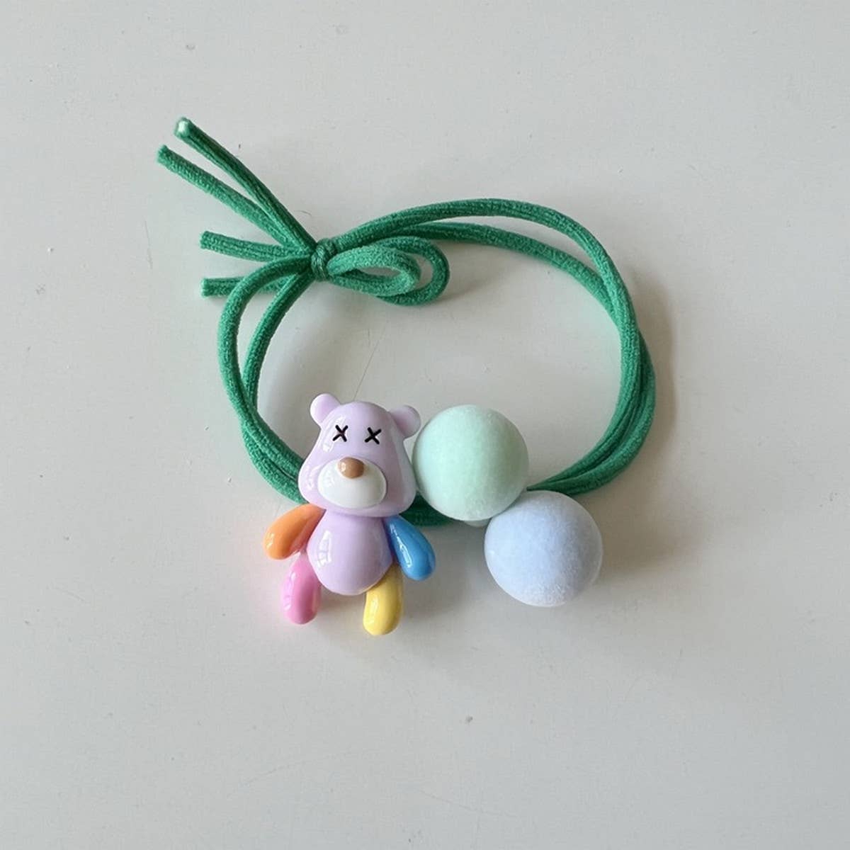 COLORFUL BEAR RUBBER BAND HAIR TIE