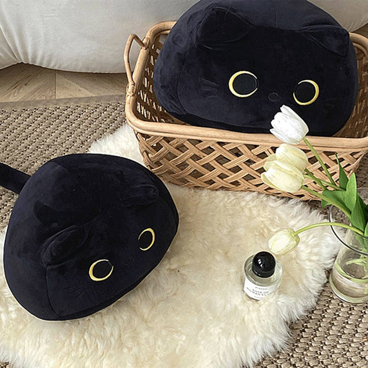 CUTE BLACK CAT PLUSH TOY PILLOW