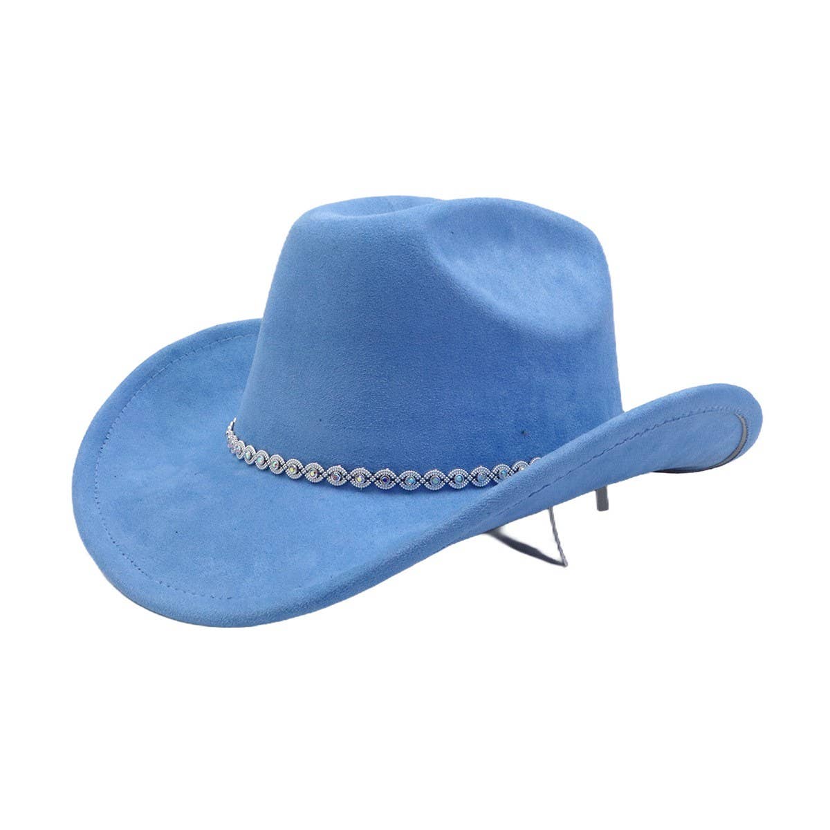 Western Ethnic Suede Cowboy Fedora Hat_CWAH04482