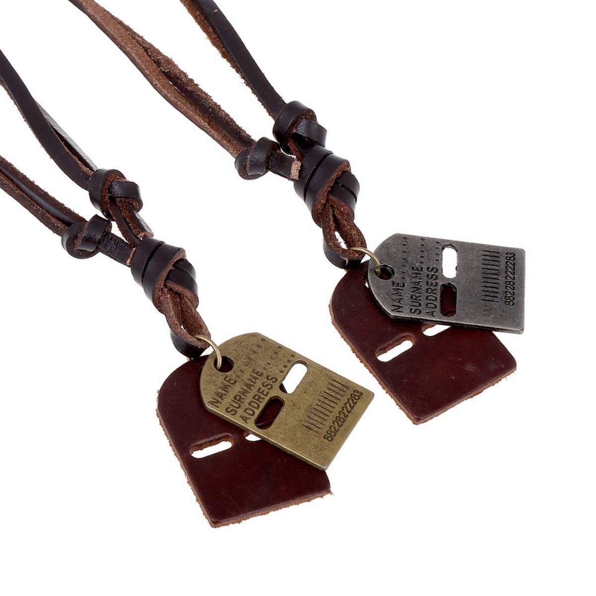 VINTAGE ADJUSTABLE LETTER PENDANT MEN'S NECKLACE