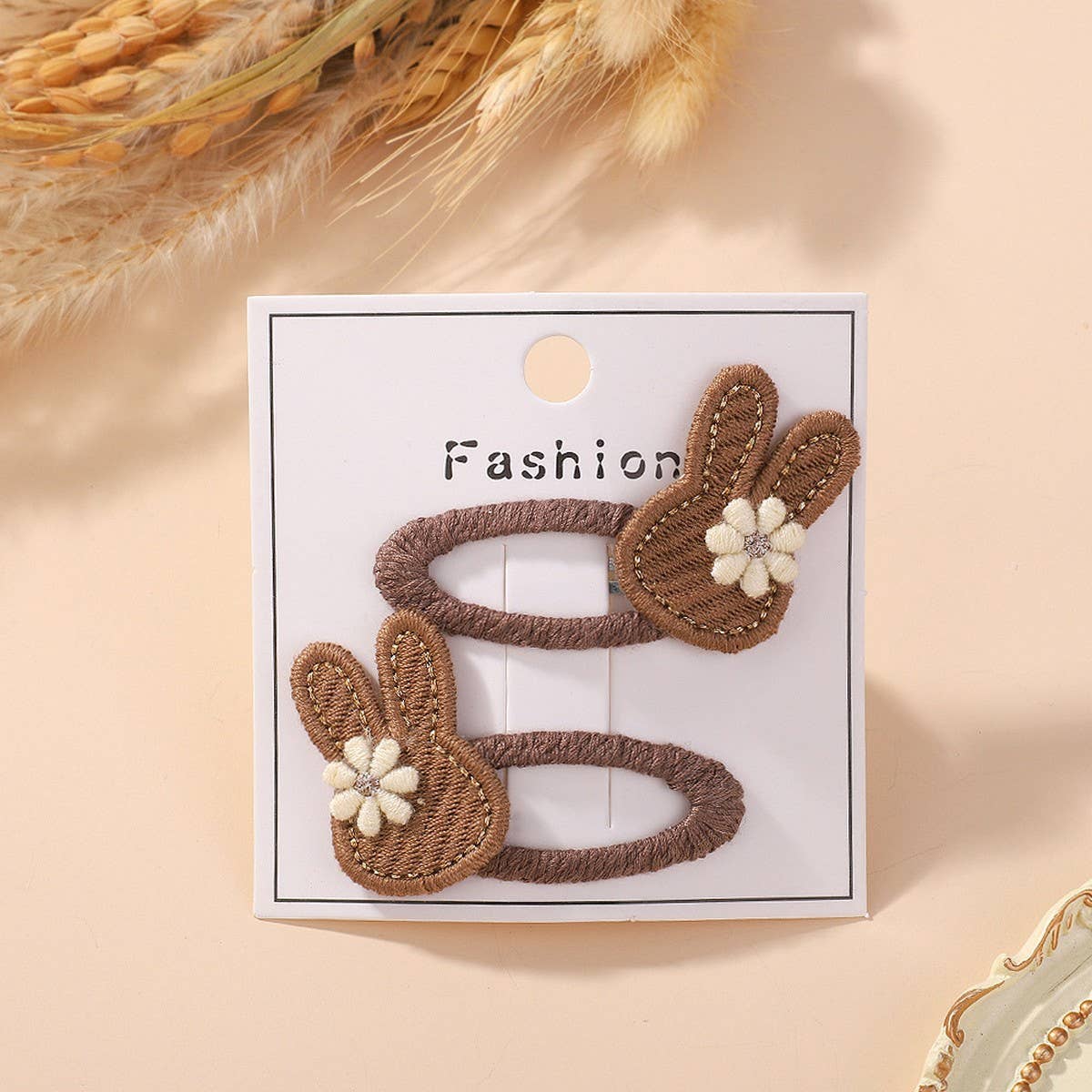 Fresh Bunny Flower Hair Clip Set for Girls