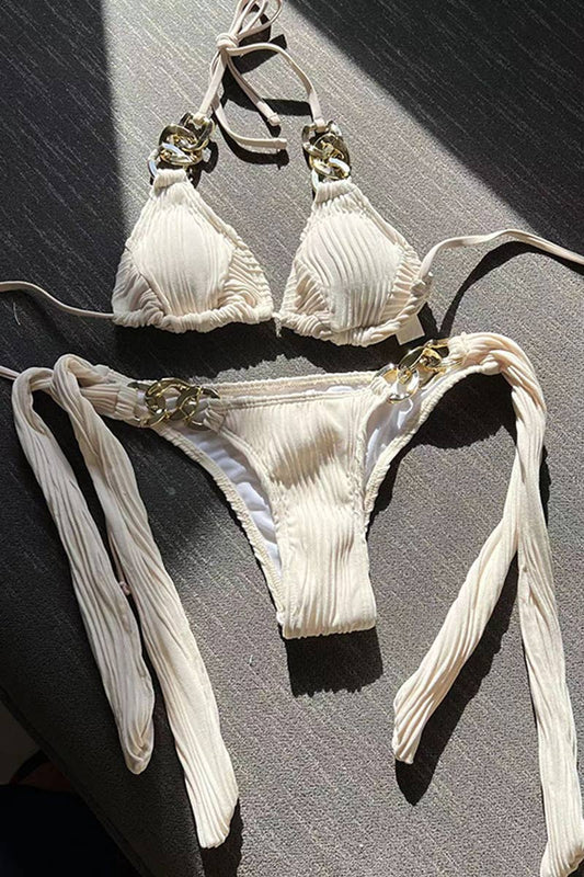 CWMW0788_SPLIT SWIMSUIT CHAIN BIKINI SWIMSUIT