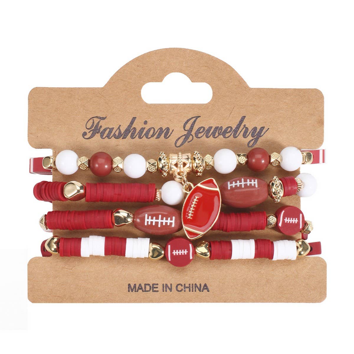 CWMM10459_FOOTBALL MOM GAME DAY BEADED ELASTIC BRACELET