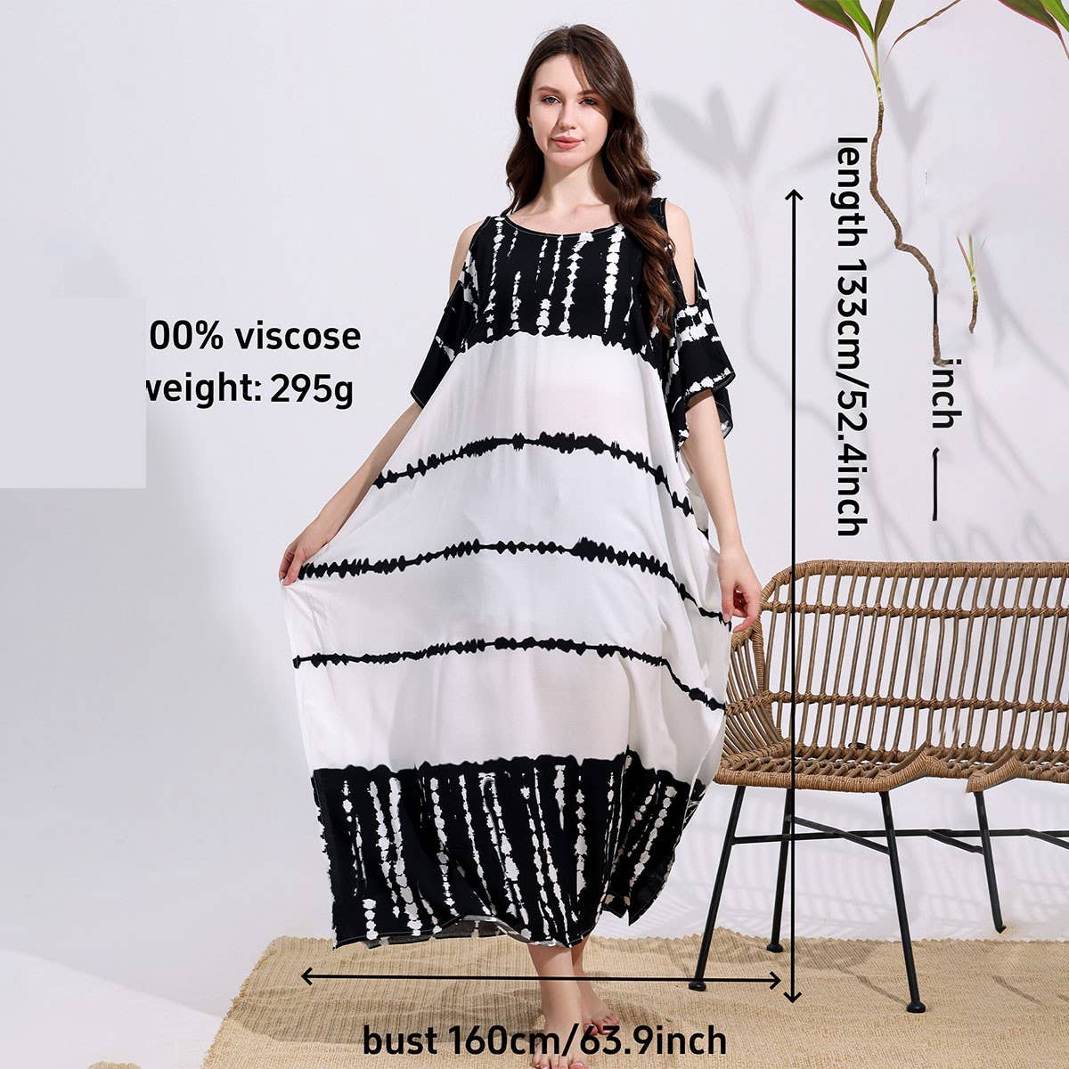 Rayon Tie-Dye Off Shoulder Beach Cover-Up_CWMM6152