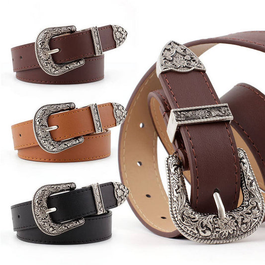 CWABE0872_VINTAGE CARVED CASUAL BELT