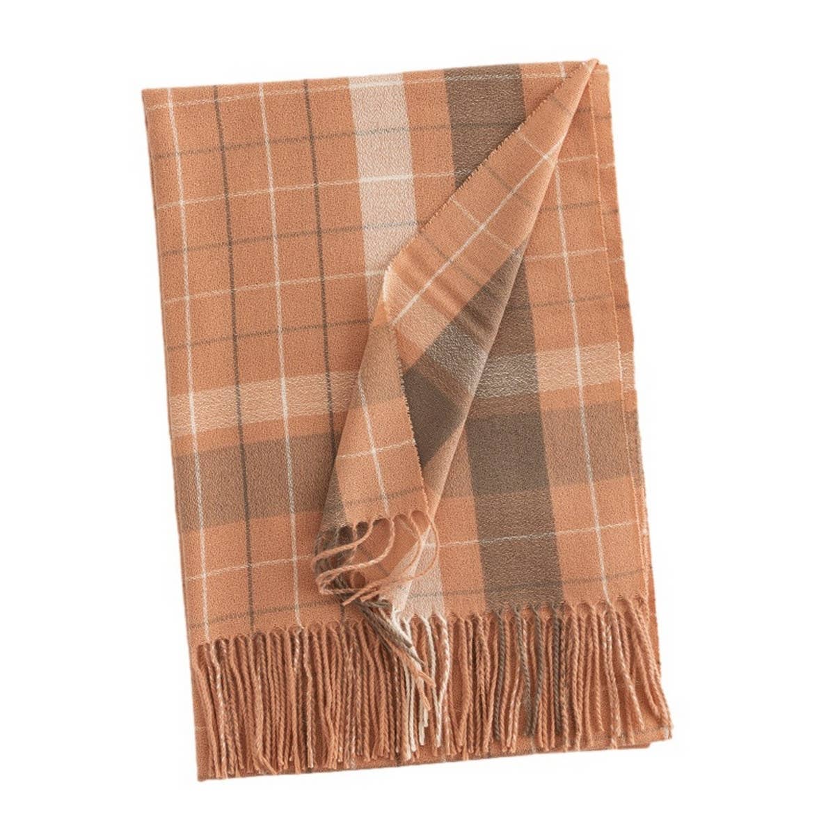 Plaid Scarf - Soft Faux Cashmere Winter Neck Wrap_CWASC0444