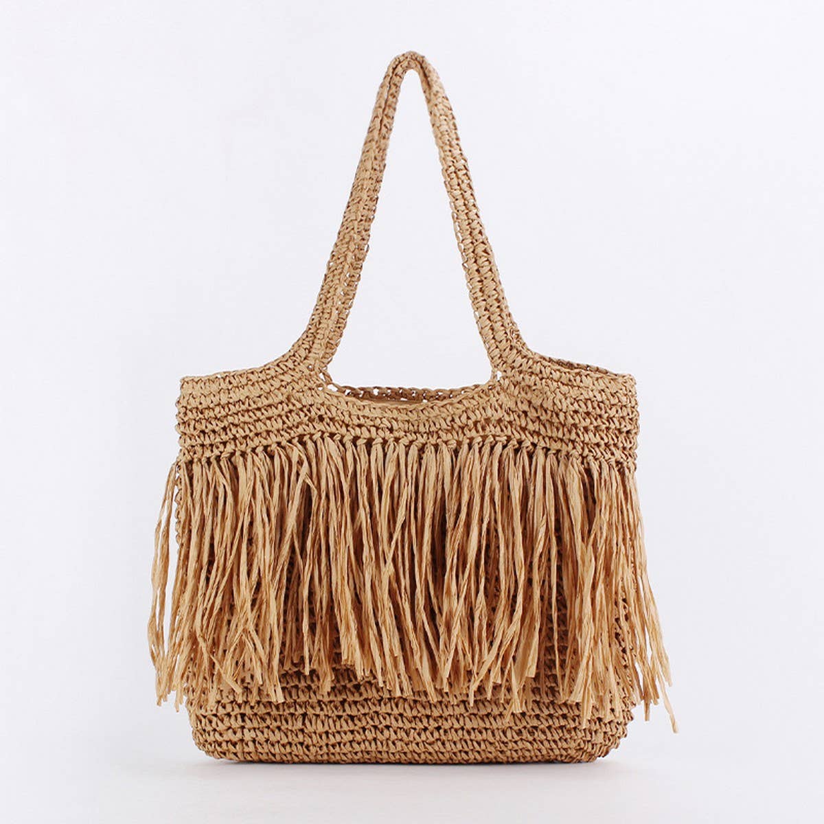 NEW FASHION TASSEL PAPER ROPE BRAIDED BAG_CWAB4699