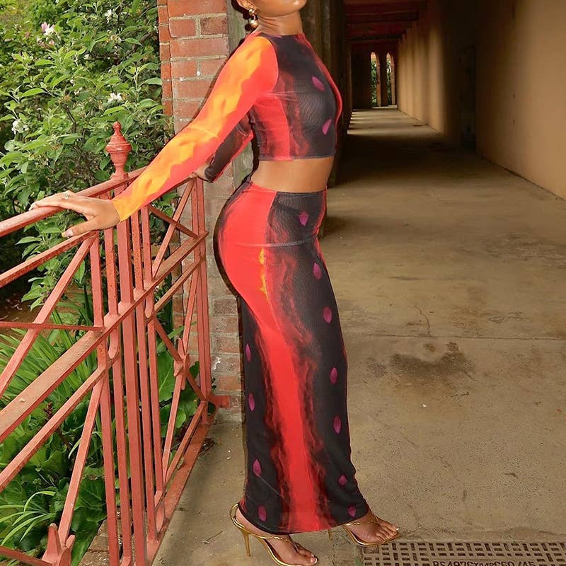 Jumper long sleeve T-shirt skirt two-piece set